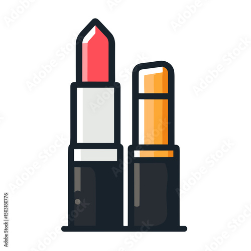 Lipstick duo vector image on transparent background for beauty and makeup concept