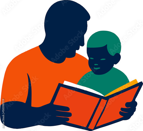 Father reading book to child family bonding and early learning moment