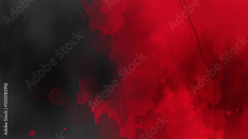 Crimson and charcoal ink wash texture design
