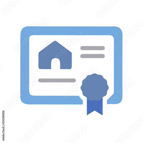 Property Ownership Certificate Icon – Real Estate Title and Legal Ownership Document Symbol