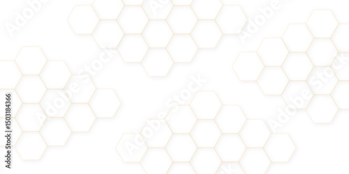 Abstract White Hexagonal Background. Luxury White Pattern. Futuristic abstract honeycomb technology white background. Geometric mesh cell texture	