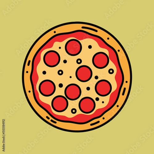pizza vector illustration with full topping