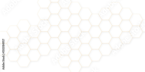 Abstract White Hexagonal Background. Luxury White Pattern. Futuristic abstract honeycomb technology white background. Geometric mesh cell texture	