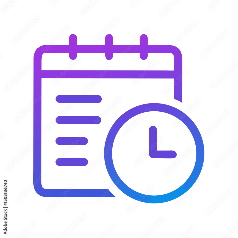 Fototapeta premium Time Log Entry Icon – Work Tracking and Activity Recording Symbol