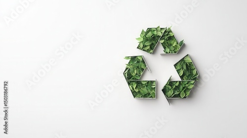 Isolated recyclable icon in flat minimalist design, clean white background