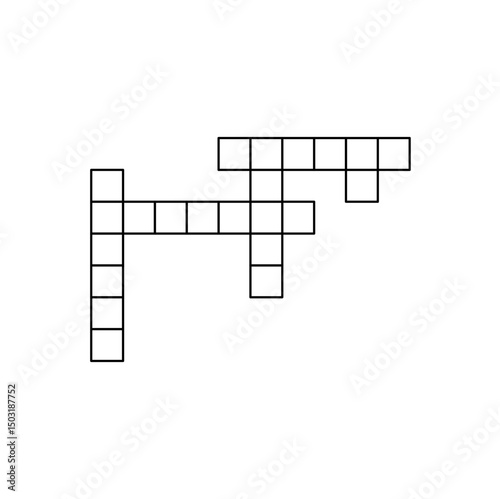 Crossword puzzle template with blank word grid. pattern for newspaper crosswords game. Flat vector illustration isolated on white background.
