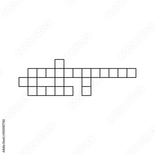 Crossword puzzle template with blank word grid. pattern for newspaper crosswords game. Flat vector illustration isolated on white background.