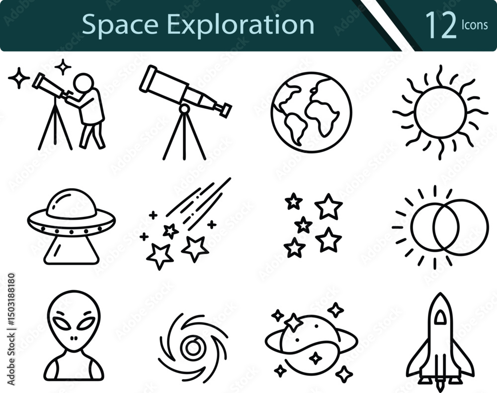 Astronomy and Outer Space Icon Collection for Educational and Creative Use. Astronomy and Outer Space Icon Collection for Educational and Creative Use.
