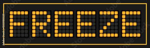 Orange color led banner in word freeze on black background