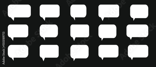 Black Speech bubble pack, speech balloon, chat bubble line art vector icon for apps and 