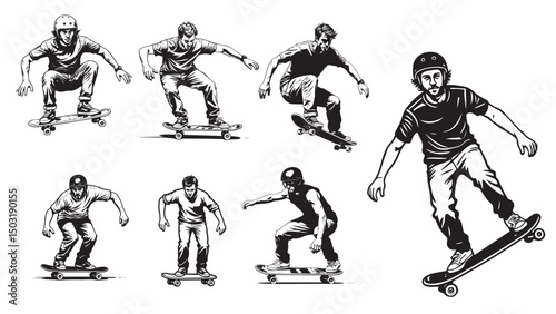 Simple Black and White Vector Illustration of a Man Riding a Skateboard

Simple Black and White Vector Illustration of a Man Riding a Skateboard