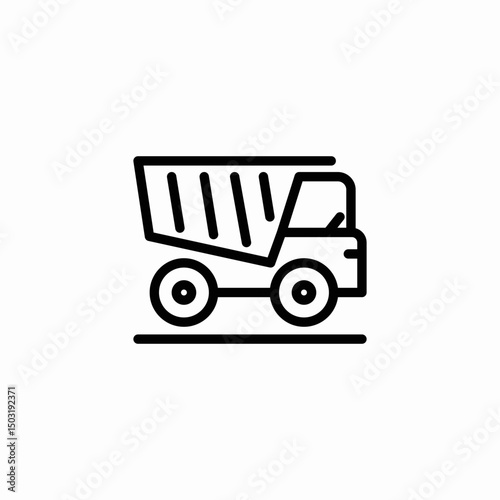 dump truck icon sign vector