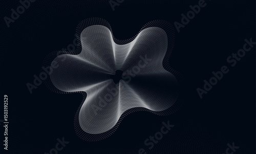 Abstract white waveform on dark background,