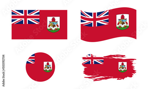 Bermuda flag in different shapes