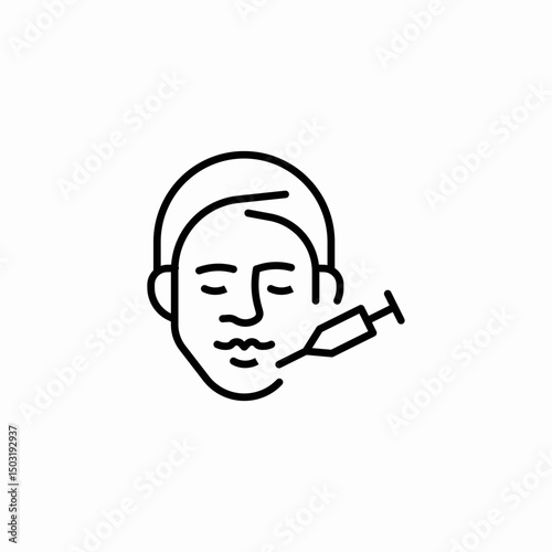 face injection icon sign vector
