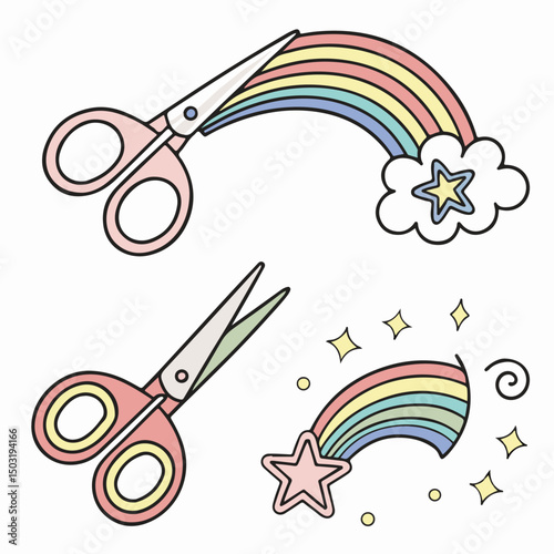 Magic Cut Icon Set – Scissors for Editing & Design Tools