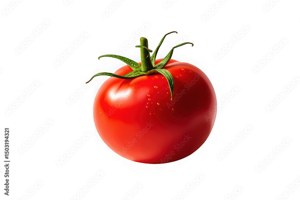 Single red ripe tomato isolated on white background Single red ripe tomato isolated on white background