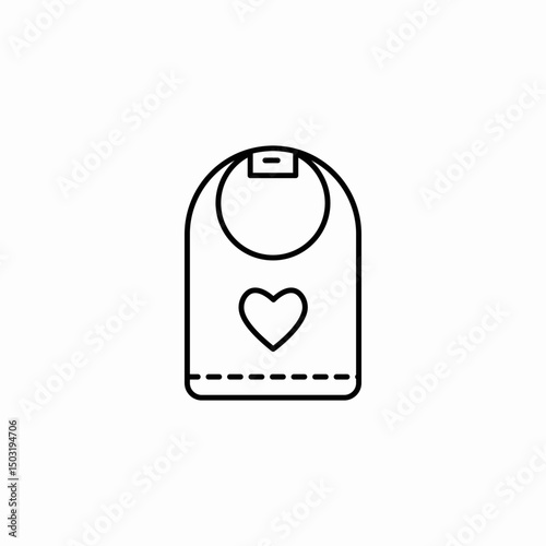 heart bib icon sign vector