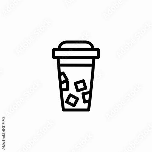 iced coffee icon sign vector