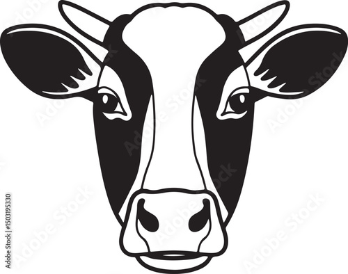 A cow head line art