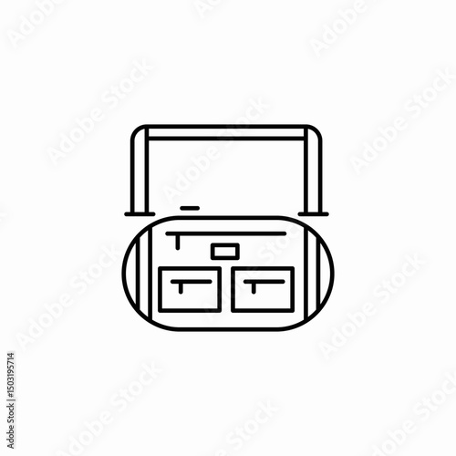 open suitcase icon sign vector