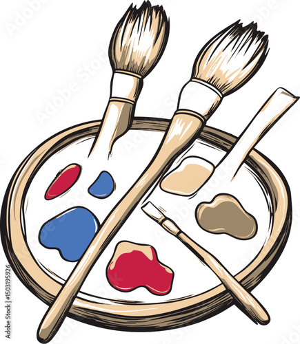 brush and paint vector
