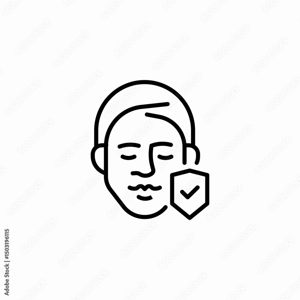 protected face icon sign vector protected face icon sign vector