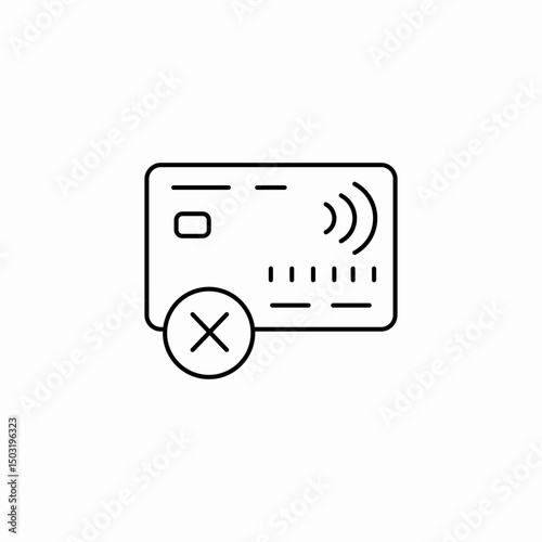 rejected card icon sign vector