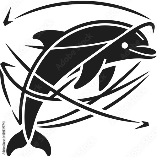 Entangled Marine Animal Icon