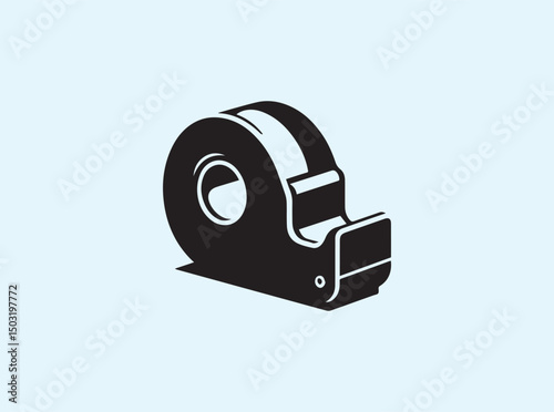 Simplified Black Silhouette of Desk Tape Dispenser