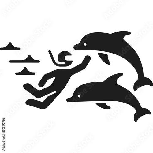 Swimming with dolphins icon