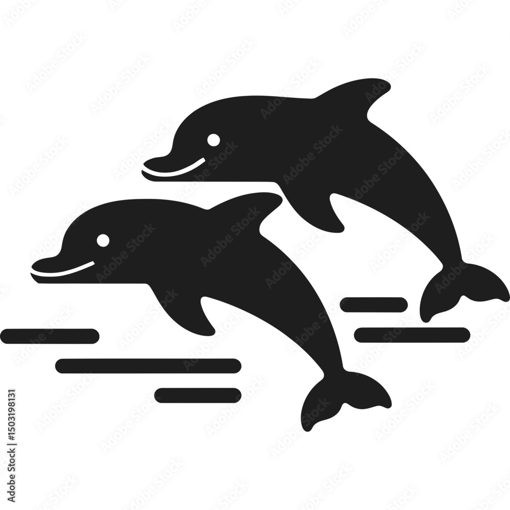 Fototapeta premium Jumping Dolphins Icon