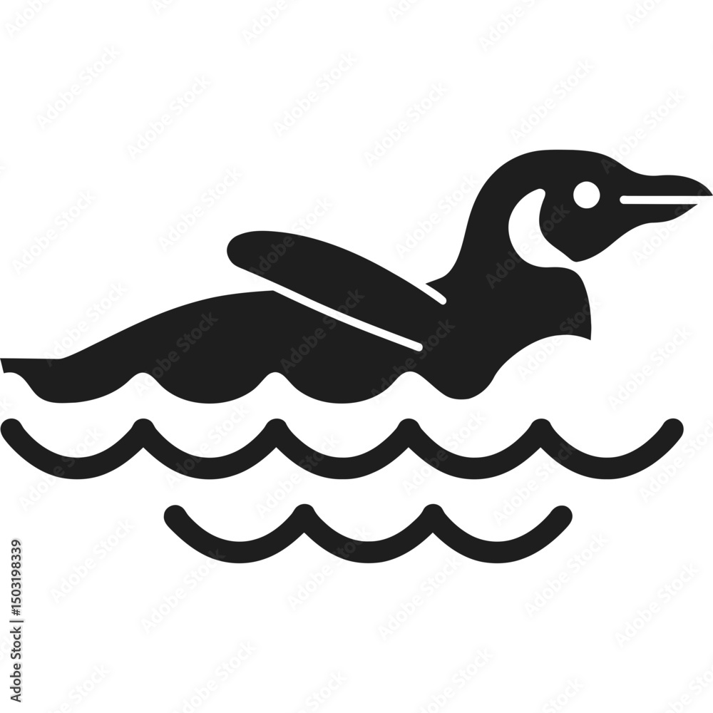 Naklejka premium Duck Swimming Water Icon