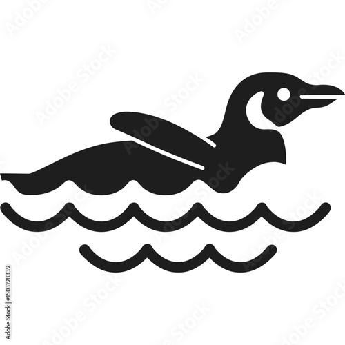 Duck Swimming Water Icon