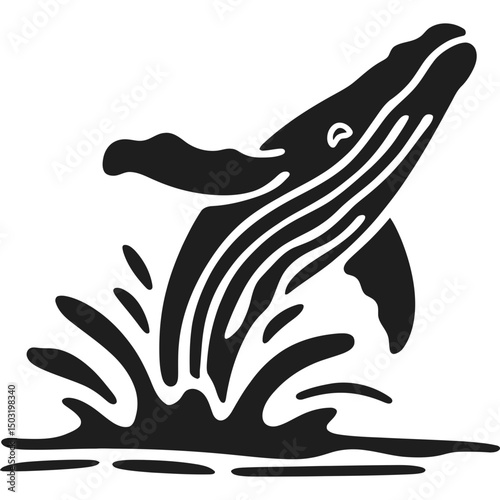 Whale Jumping Splash Icon