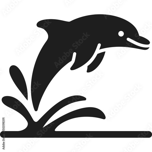 Dolphin Jumping Ocean Icon