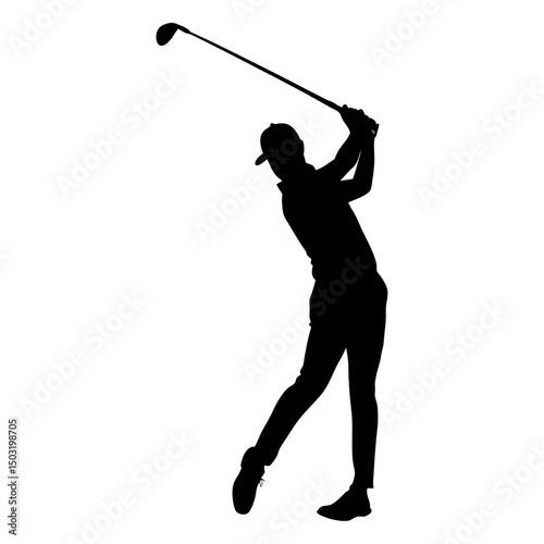 golf player silhouette vector