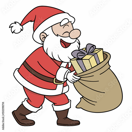 santa claus with gift