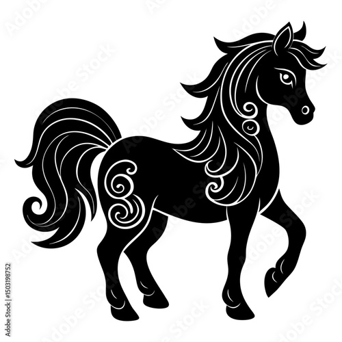 horse silhouette vector