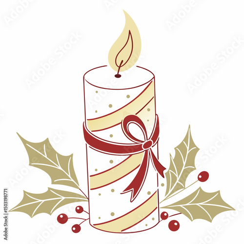 christmas candle vector illustration