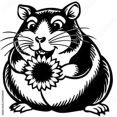 Cartoon animal vector illustration of a wildlife squirrel mascot head silhouette art