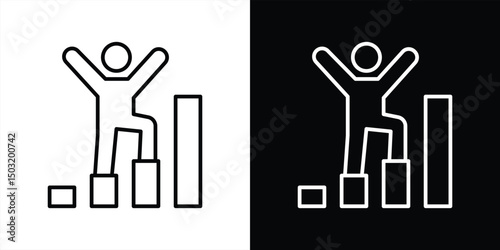 career icon. containing dynamic icon series showcasing personal growth, achievement, and the journey toward success, progress thin line icon symbol sign. vector illustration