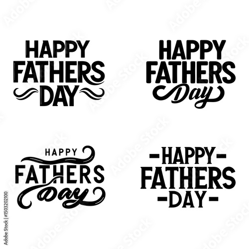 Happy Father's day typography design. Four stylish happy fathers day typography designs for greeting cards