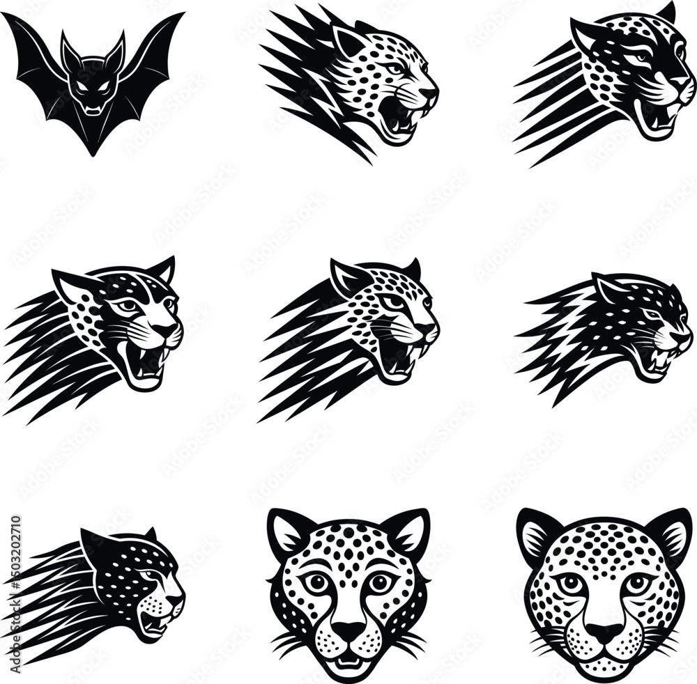 Obraz premium animals head logo icon vector art.