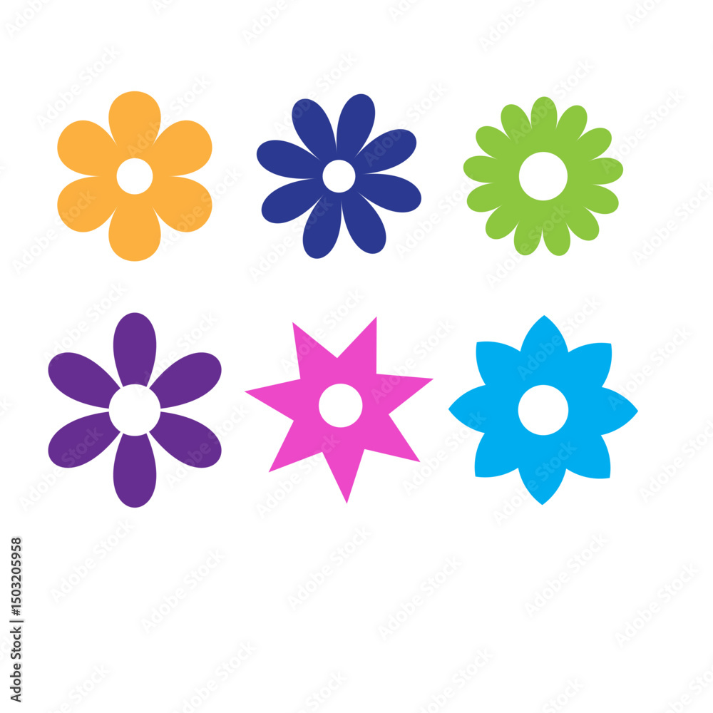 set of flowers set of flowers