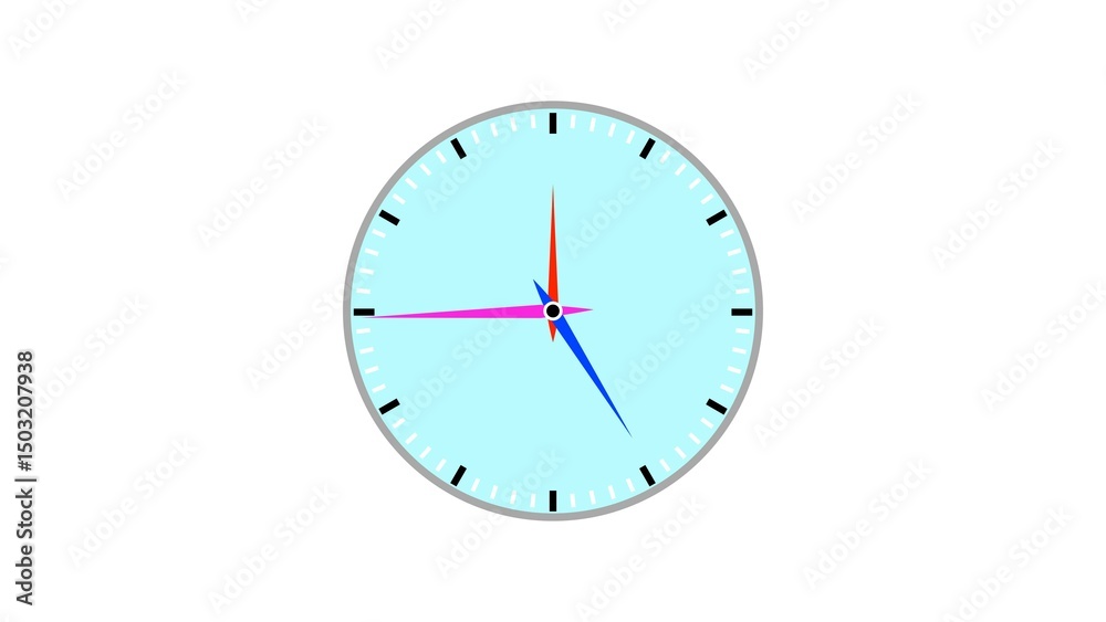 Timer clock icon counting down 24 hours. modern wall clock with minimal aesthetic. Time lapse 4k illustration. Timer clock icon counting down 24 hours. modern wall clock with minimal aesthetic. Time lapse 4k illustration.