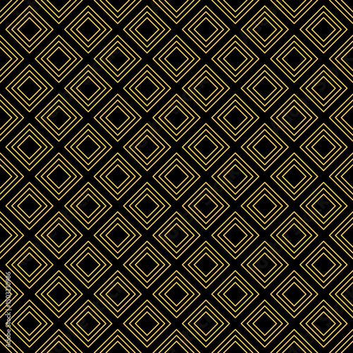 Repeating gold diamond shapes on a black background.