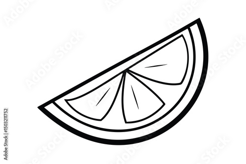 A simple line drawing of a lime wedge slice