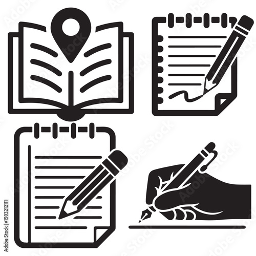 vector set of school icons