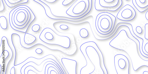 Abstract topographic contours map background, wave paper curved reliefs abstract background. geographic line map Modern design with topographic wavy pattern design for poster. vector illustration.	
